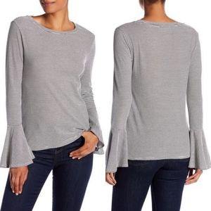 Philosophy bell sleeve striped tee